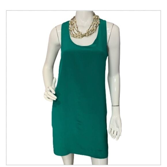 J. Crew Emerald Green silk twist tie back dress-4‎ - Picture 5 of 13
